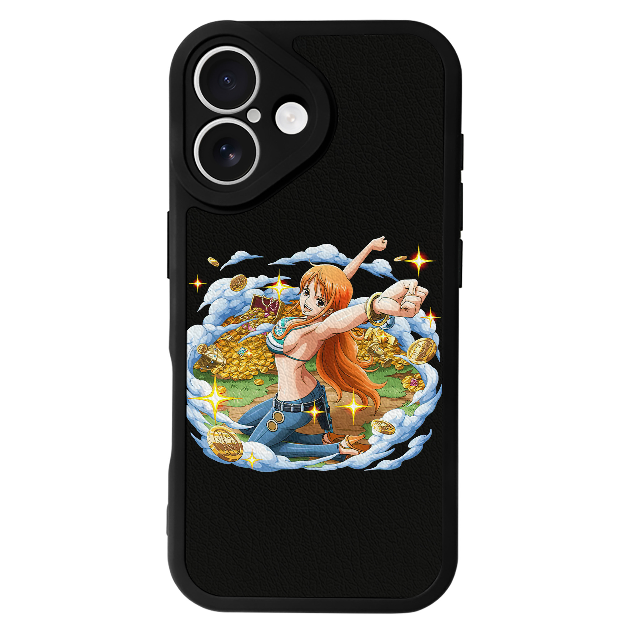 （画像用） ワンピース ナミ ONE PIECE Nami 【iPhone 16シリーズ対応】シリコンスマホケース（レザー調） 材質：シリコン